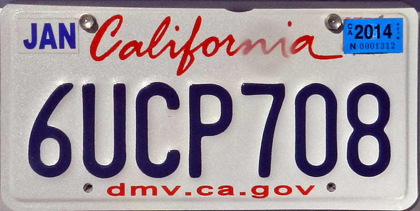 california license plate colors